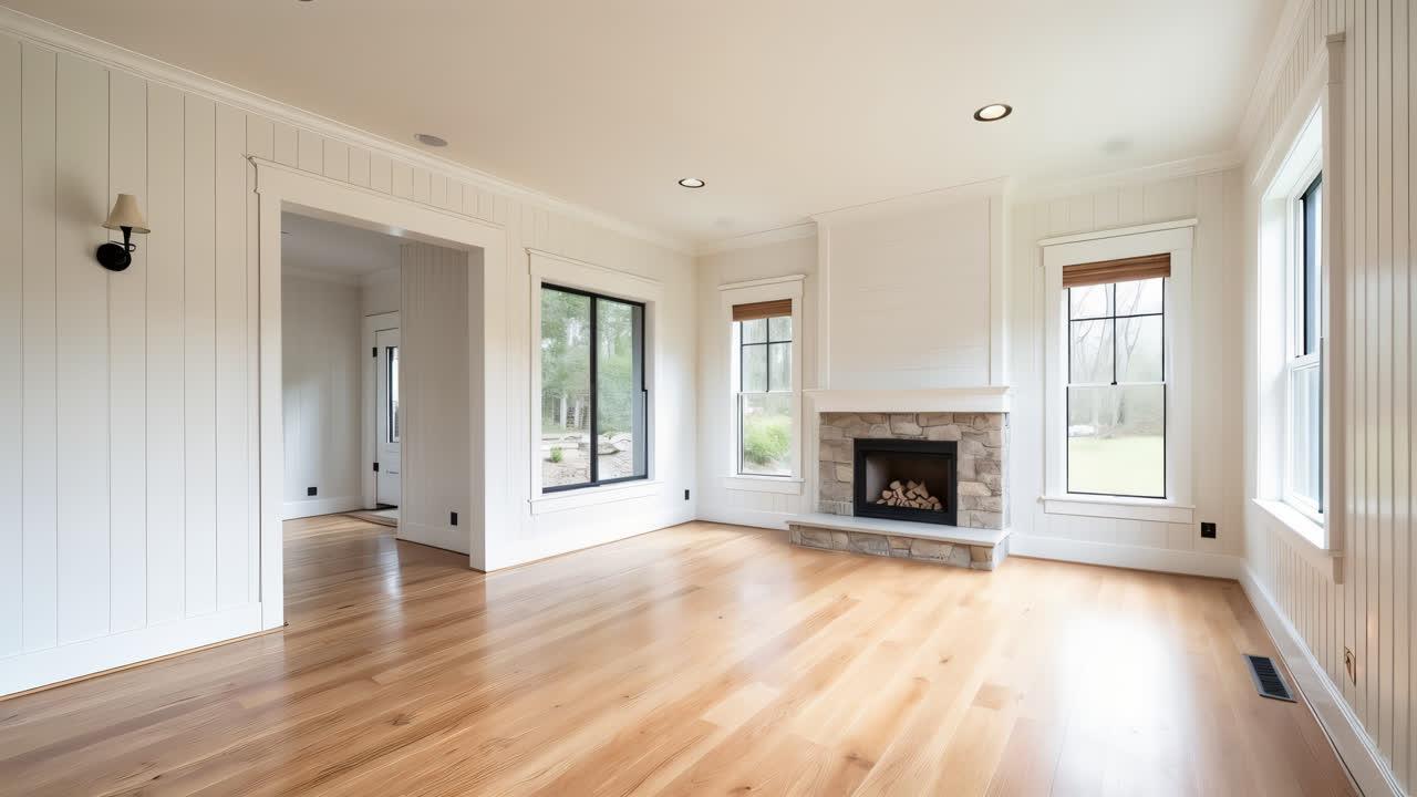 The listing as it comes in — empty room, flat light.