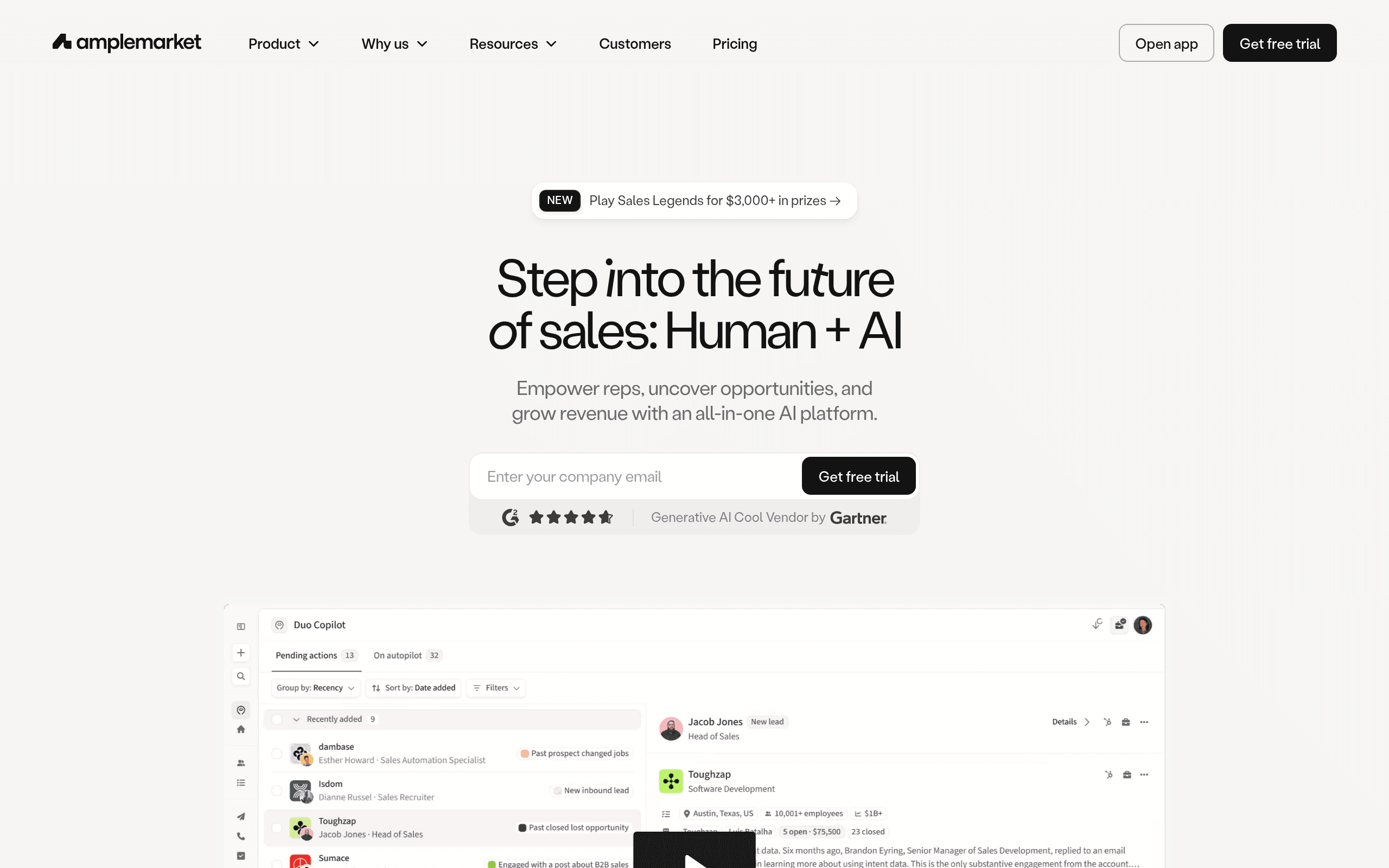 Amplemarket - AI tool screenshot