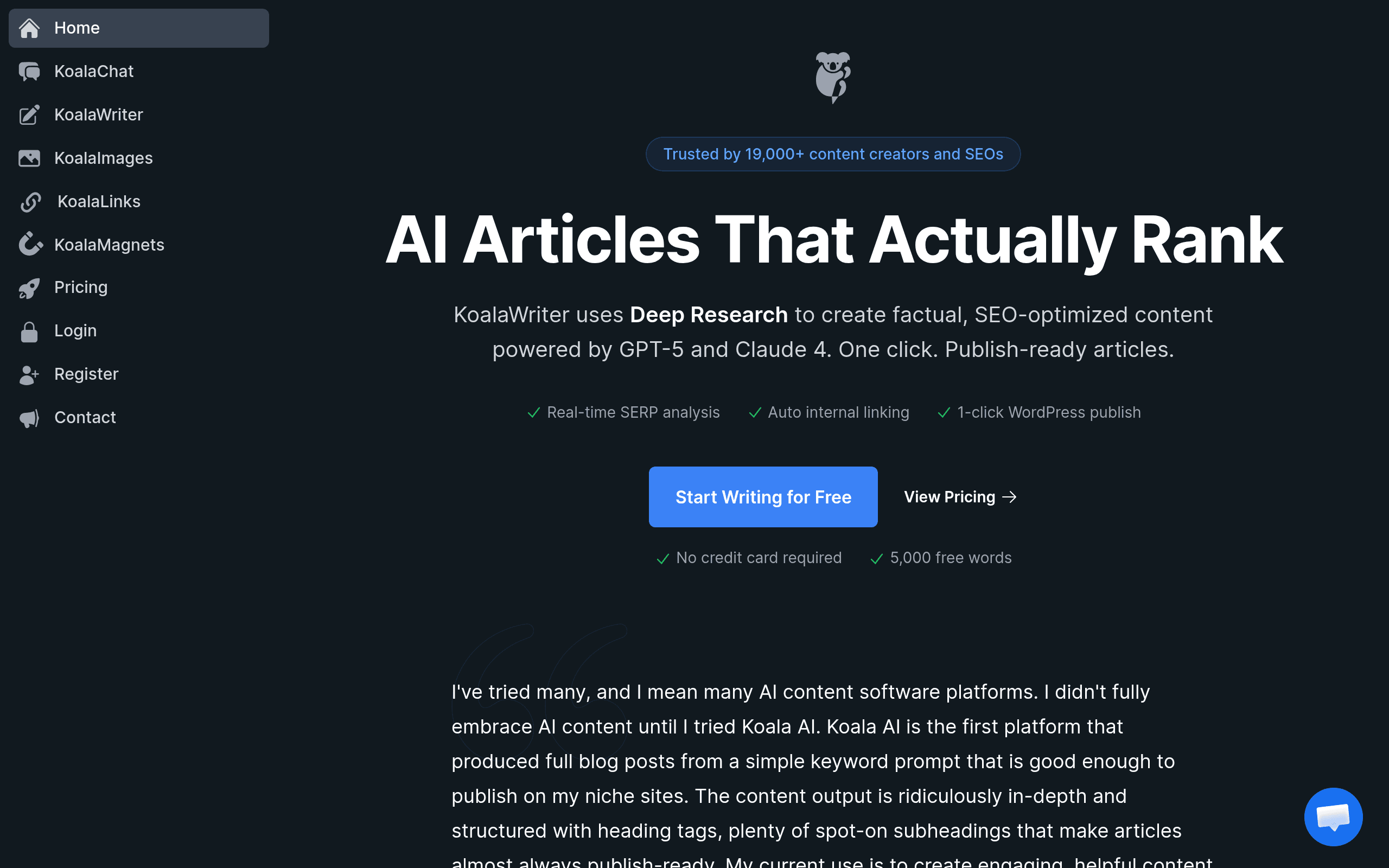 Koala AI - AI tool screenshot