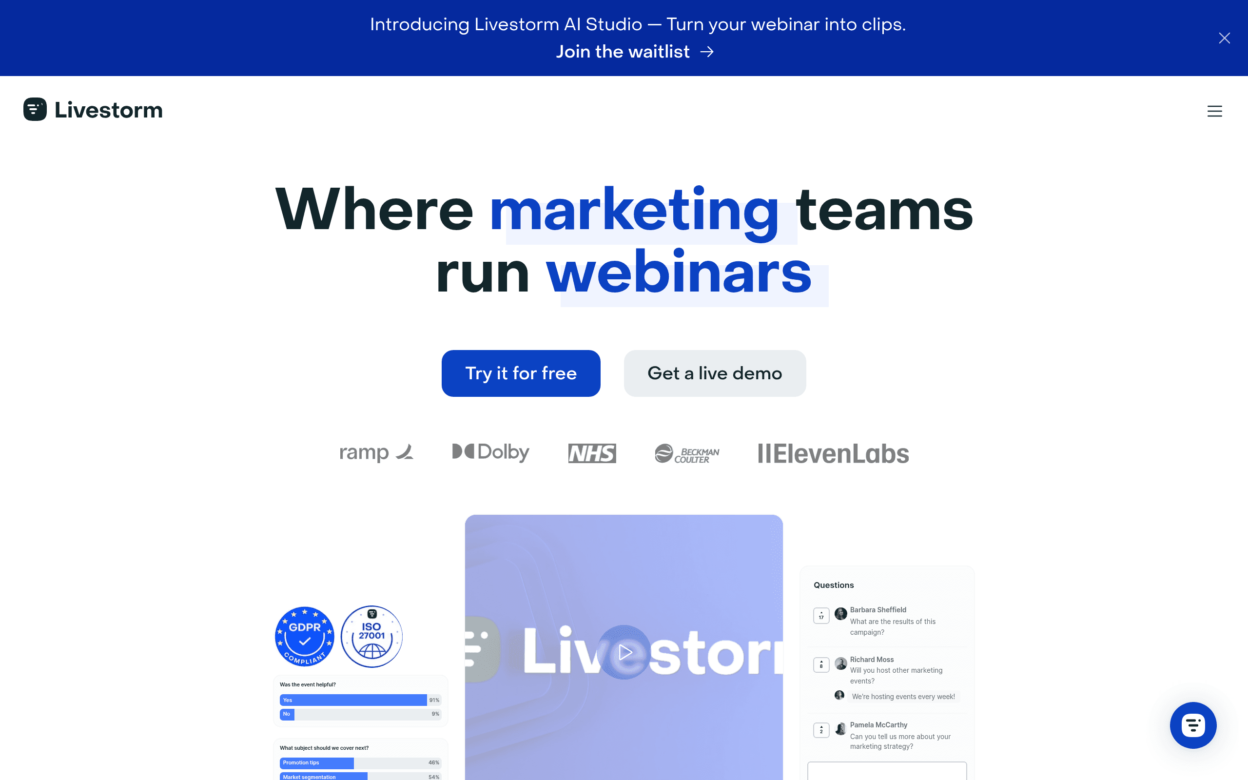 Livestorm - AI tool screenshot