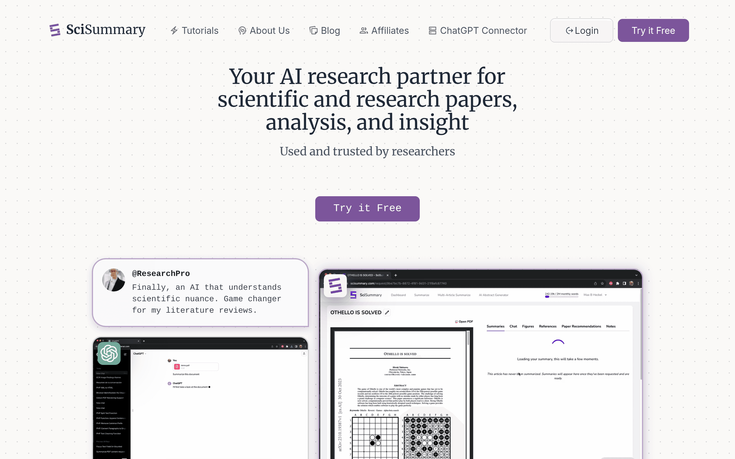 SciSummary - AI tool screenshot
