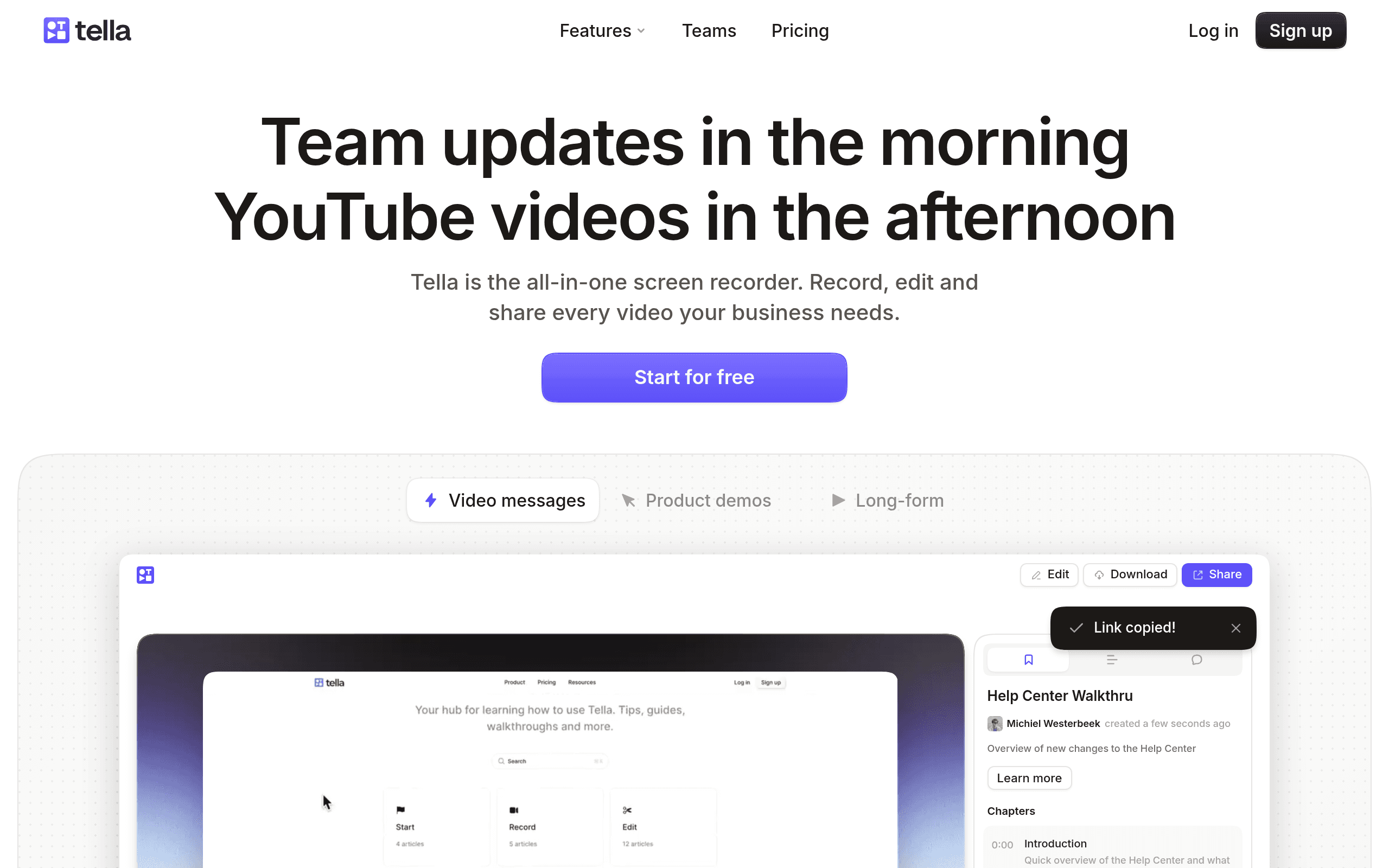 Tella - AI tool screenshot