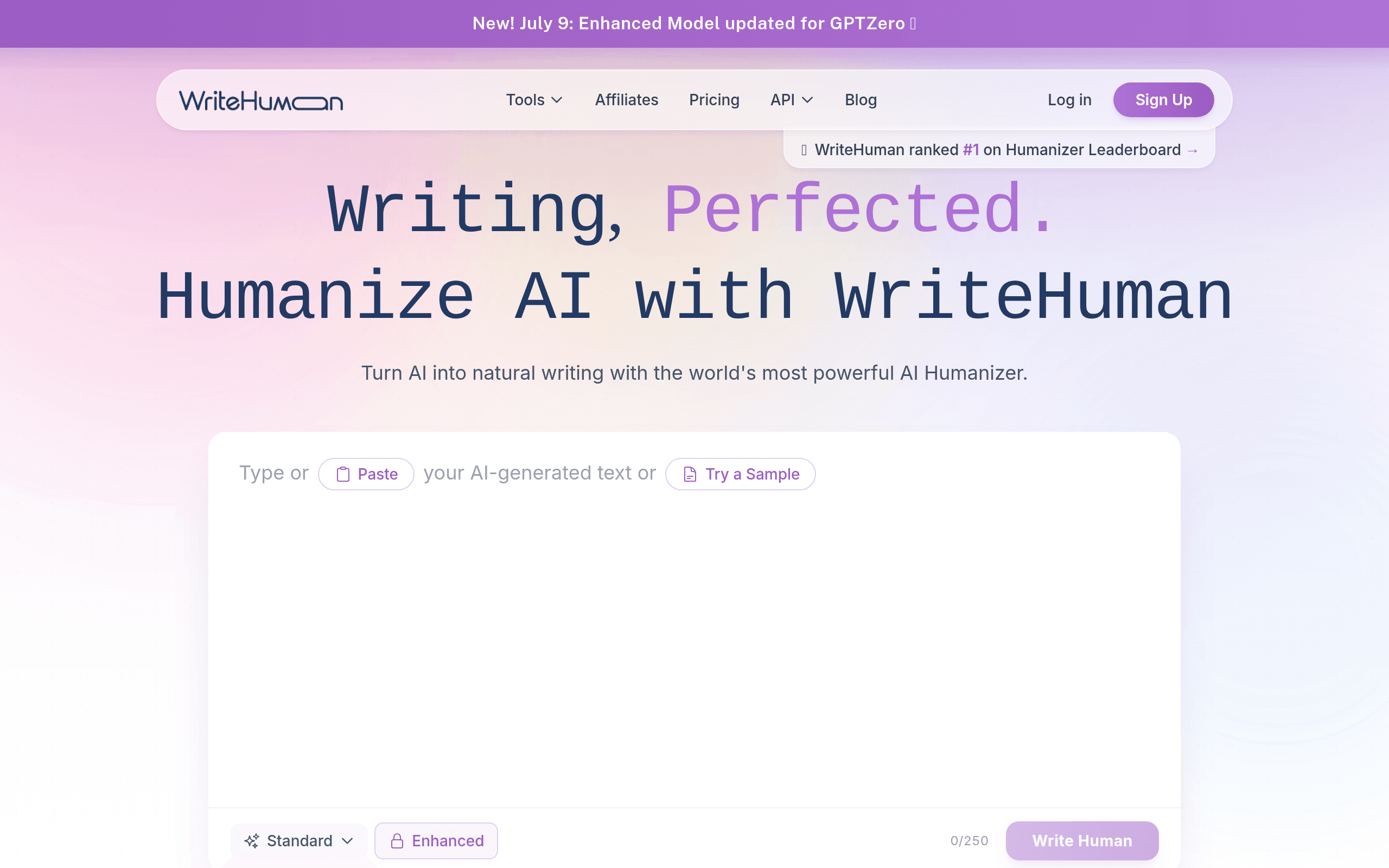 WriteHuman AI Humanizer - AI tool screenshot