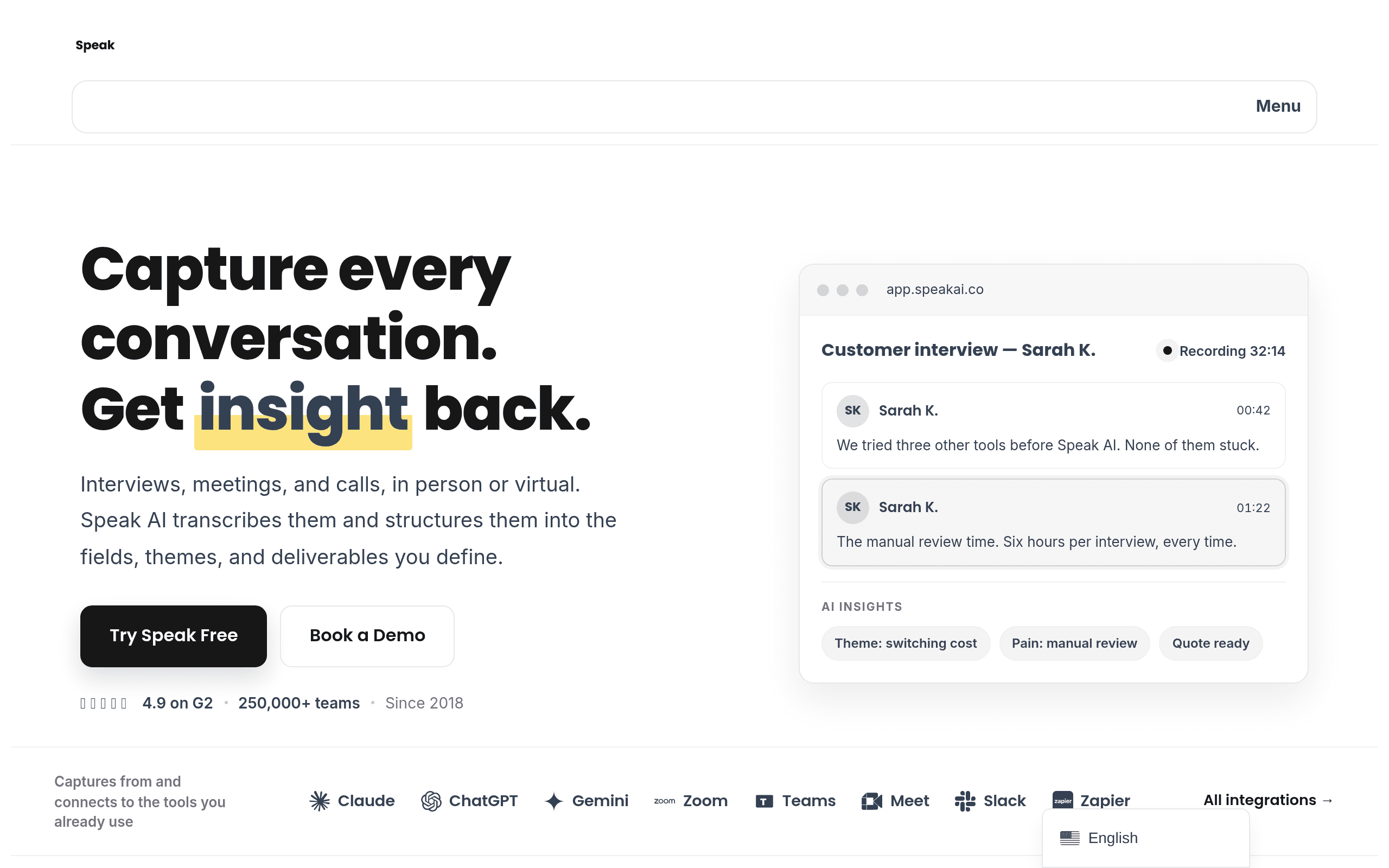 Speak AI - AI tool screenshot