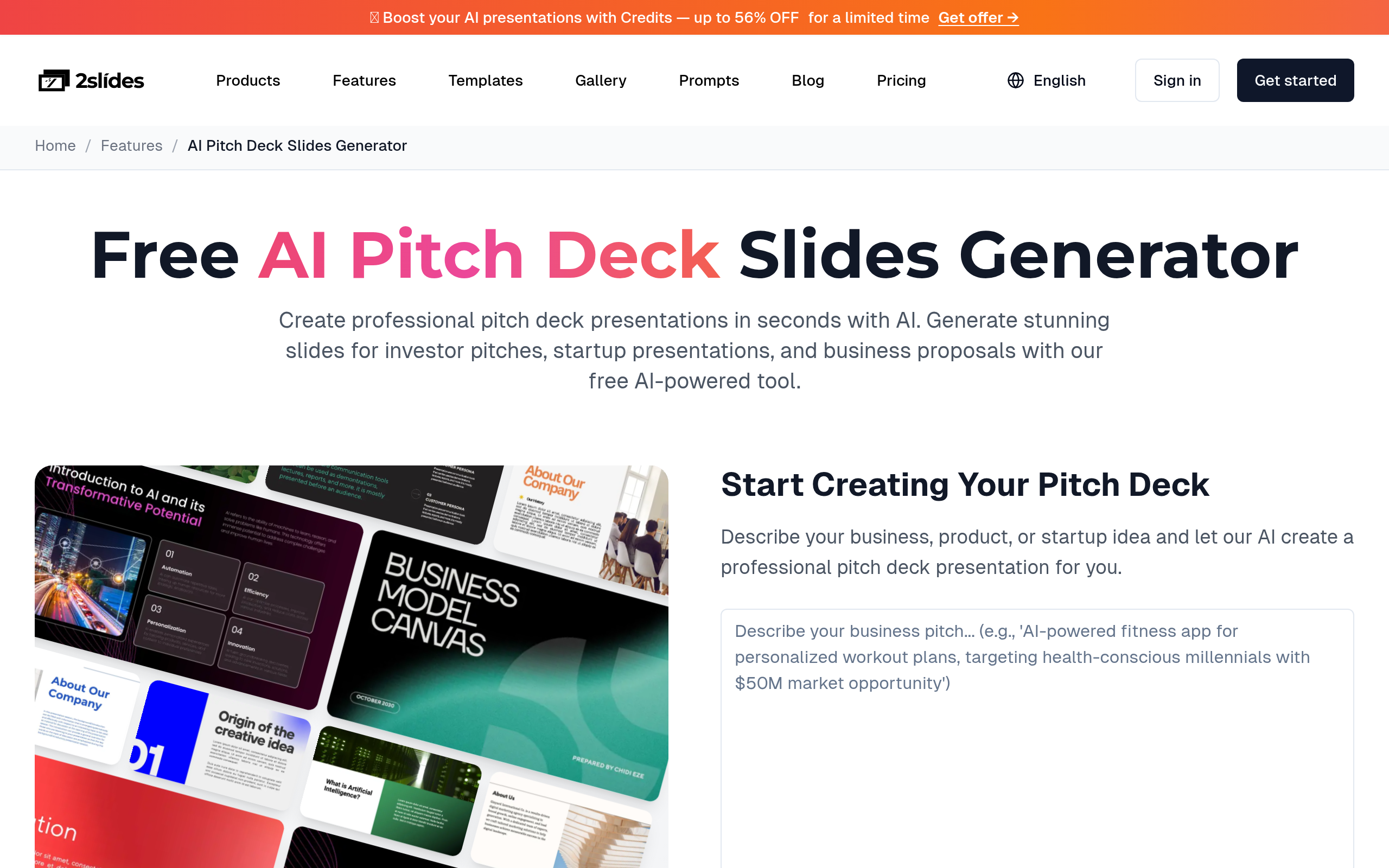 2Slides - Free AI Pitch Deck Generator