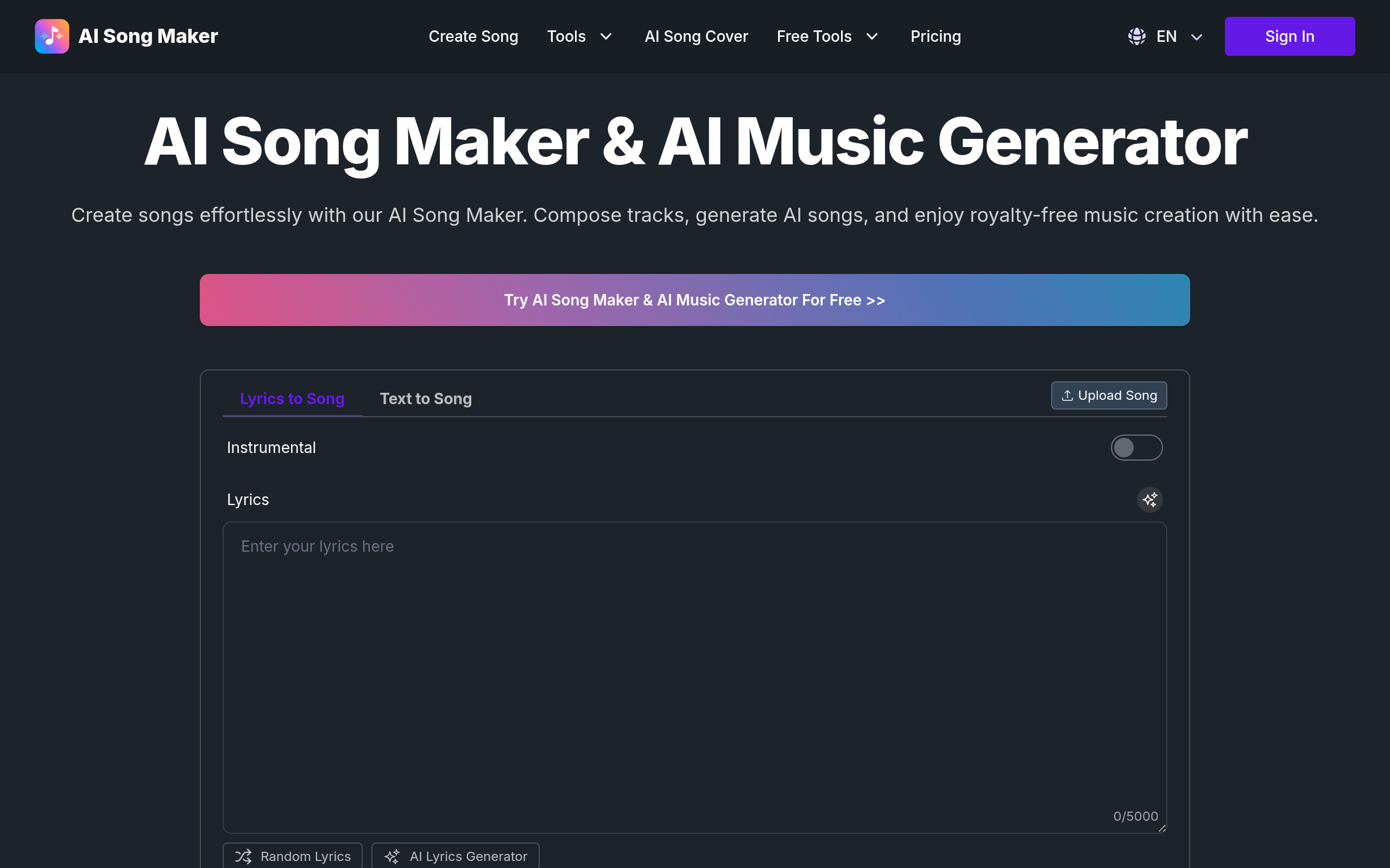 AI Song Maker screenshot