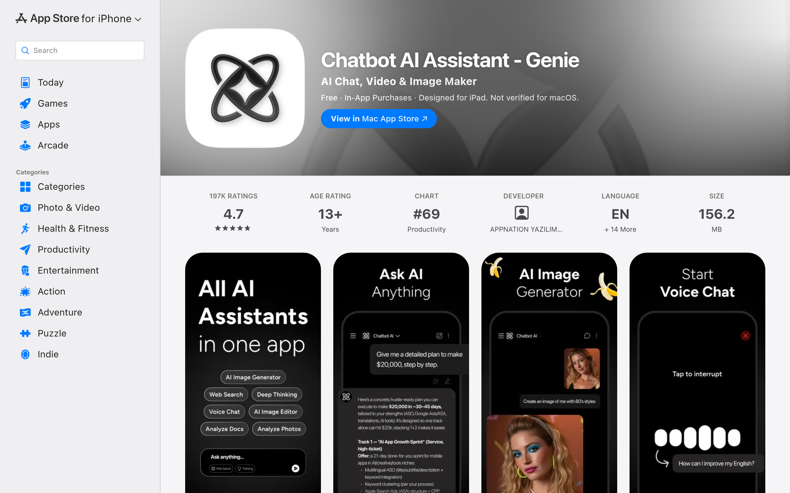 Chatbot AI Assistant - Genie screenshot