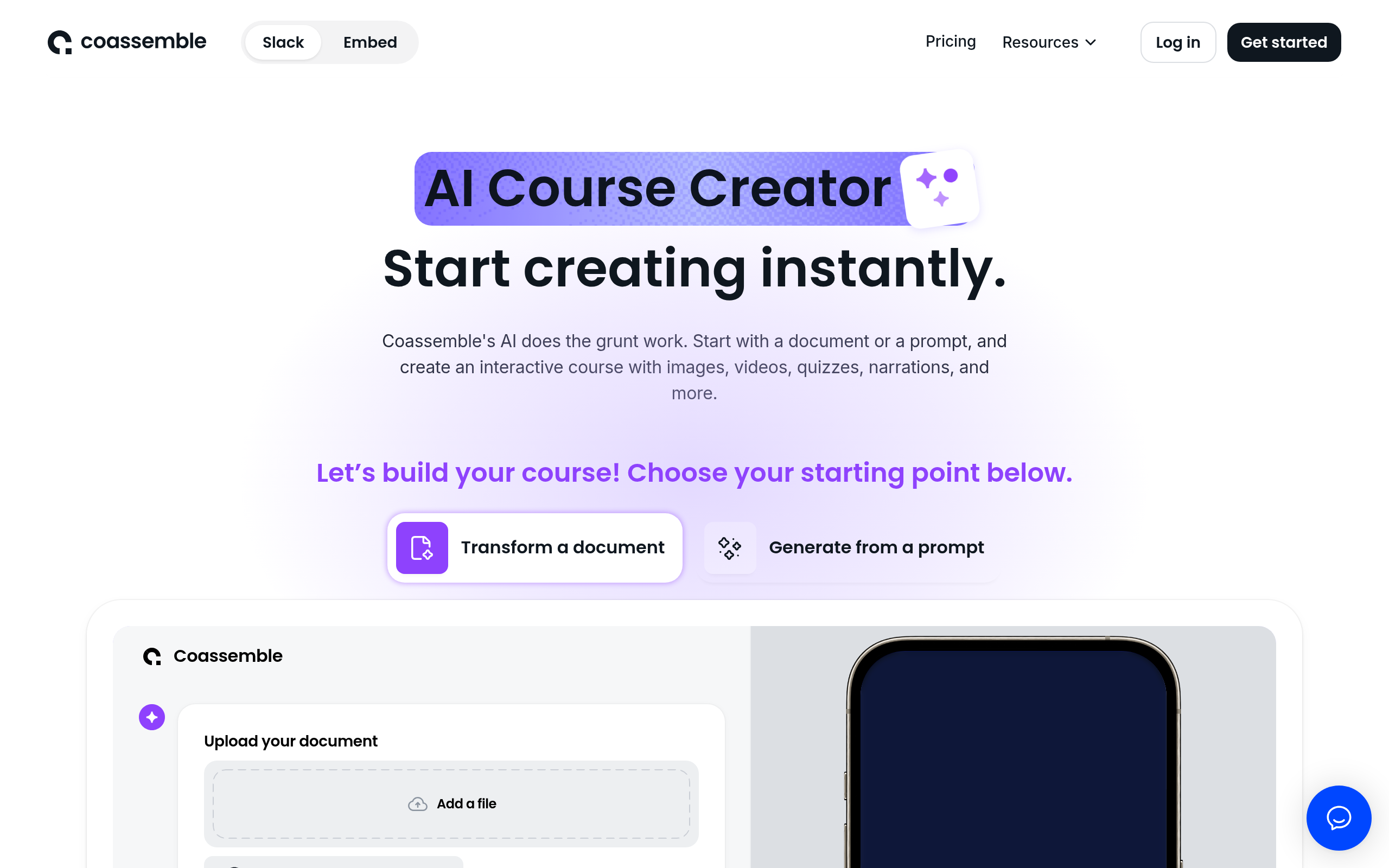 Coassemble AI Course Creator