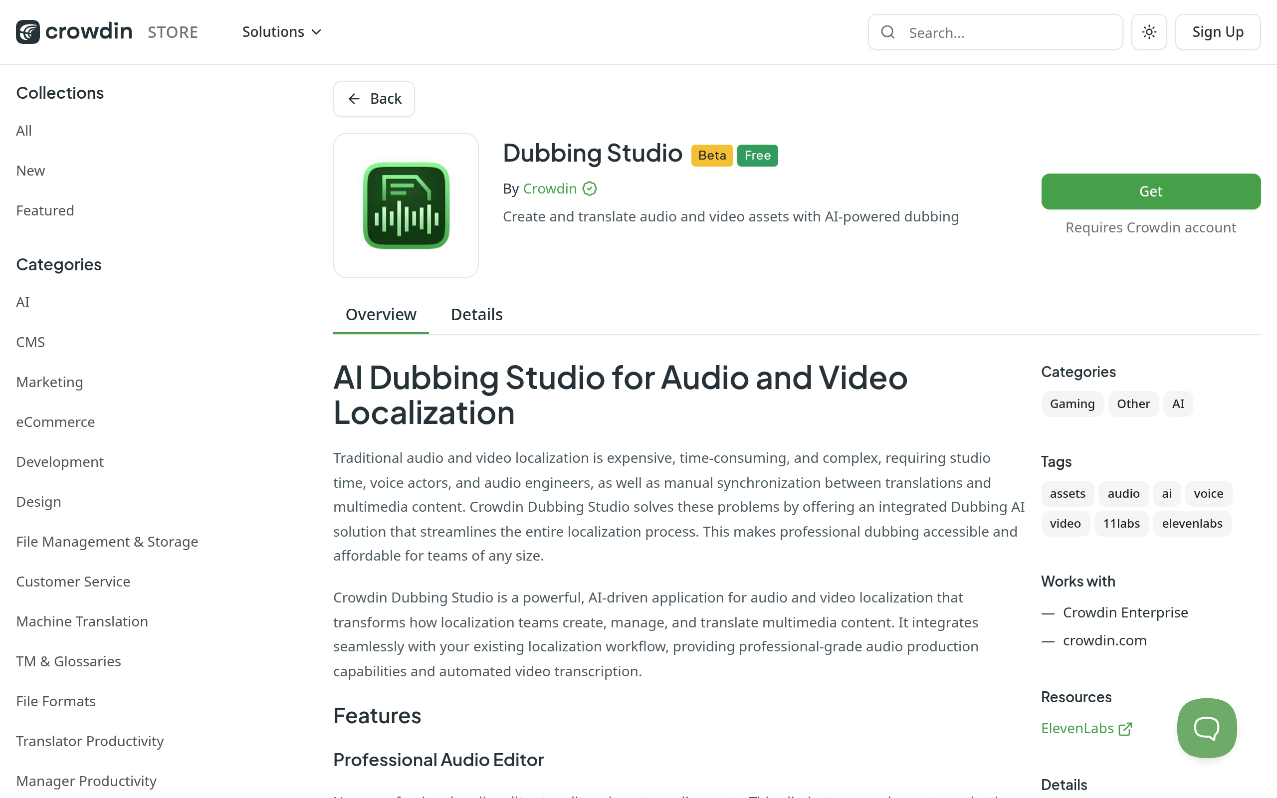 Dubbing AI Studio screenshot