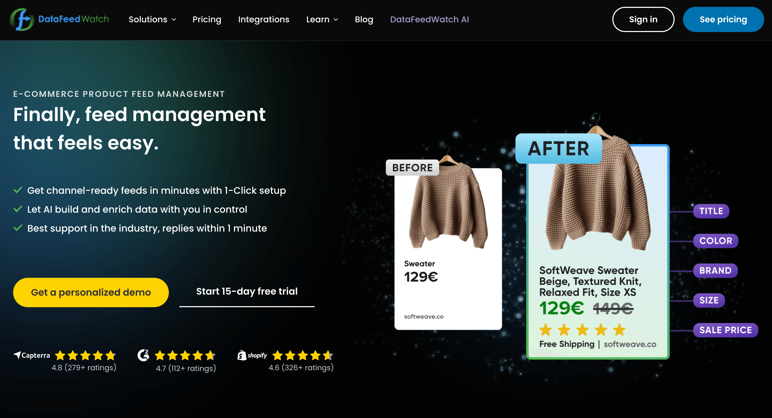 DataFeedWatch screenshot