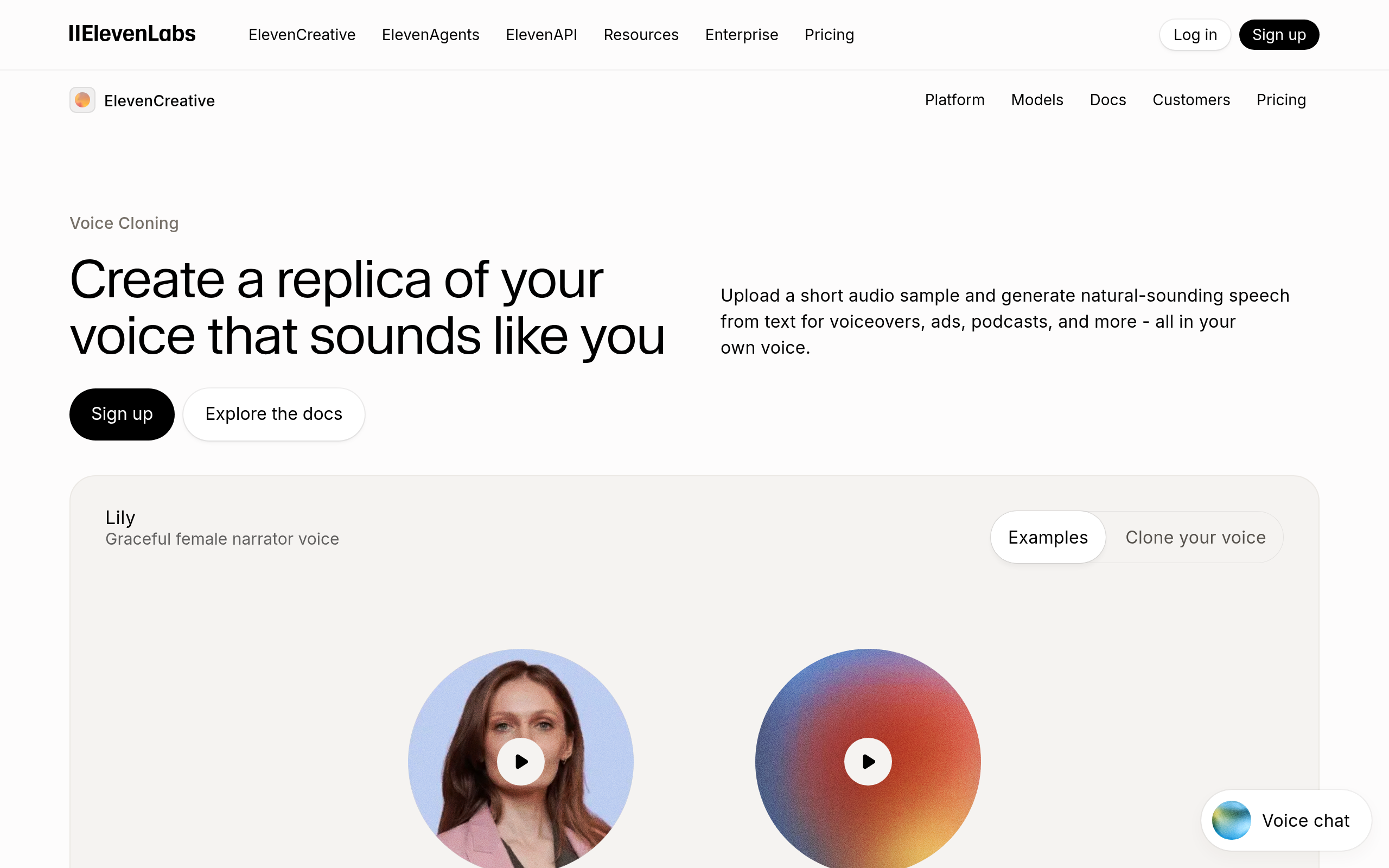 ElevenLabs AI Voice Cloning screenshot