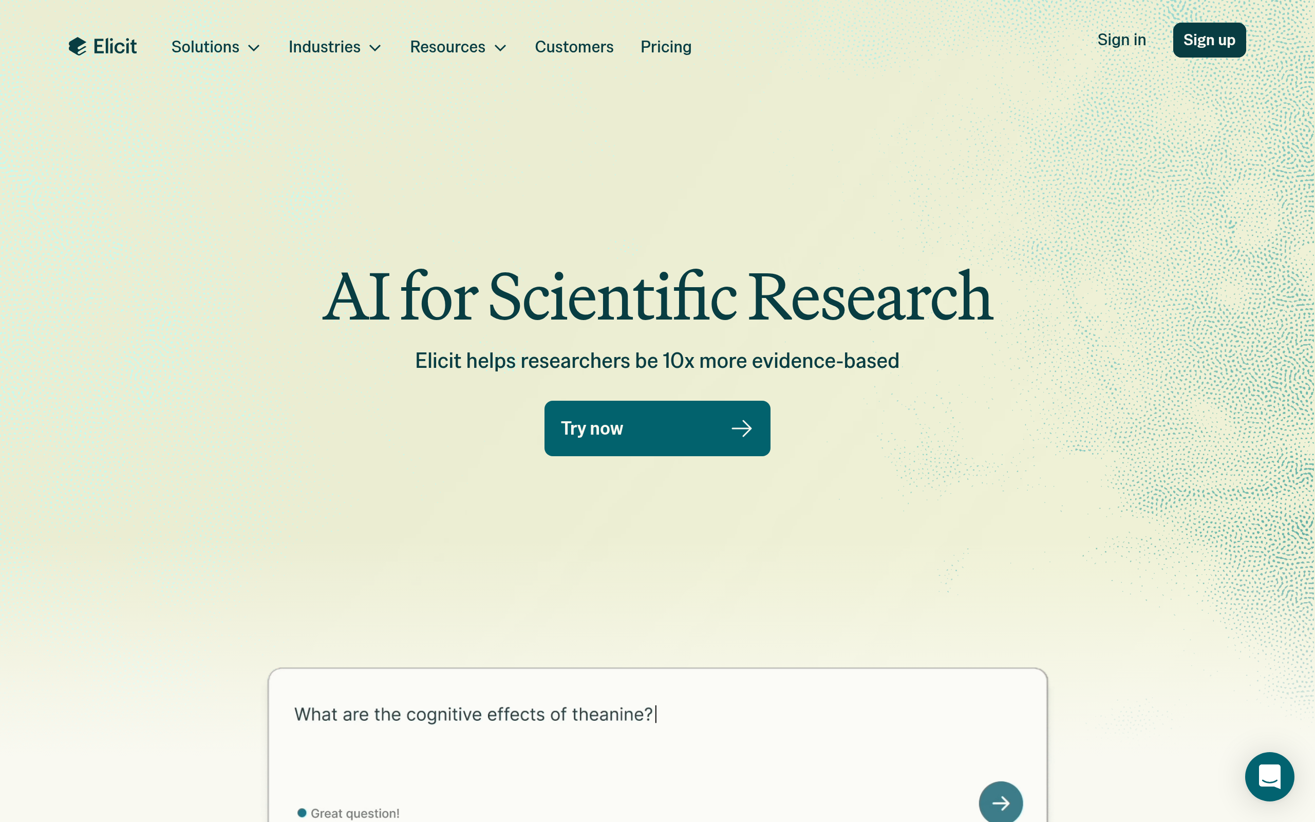 Elicit screenshot