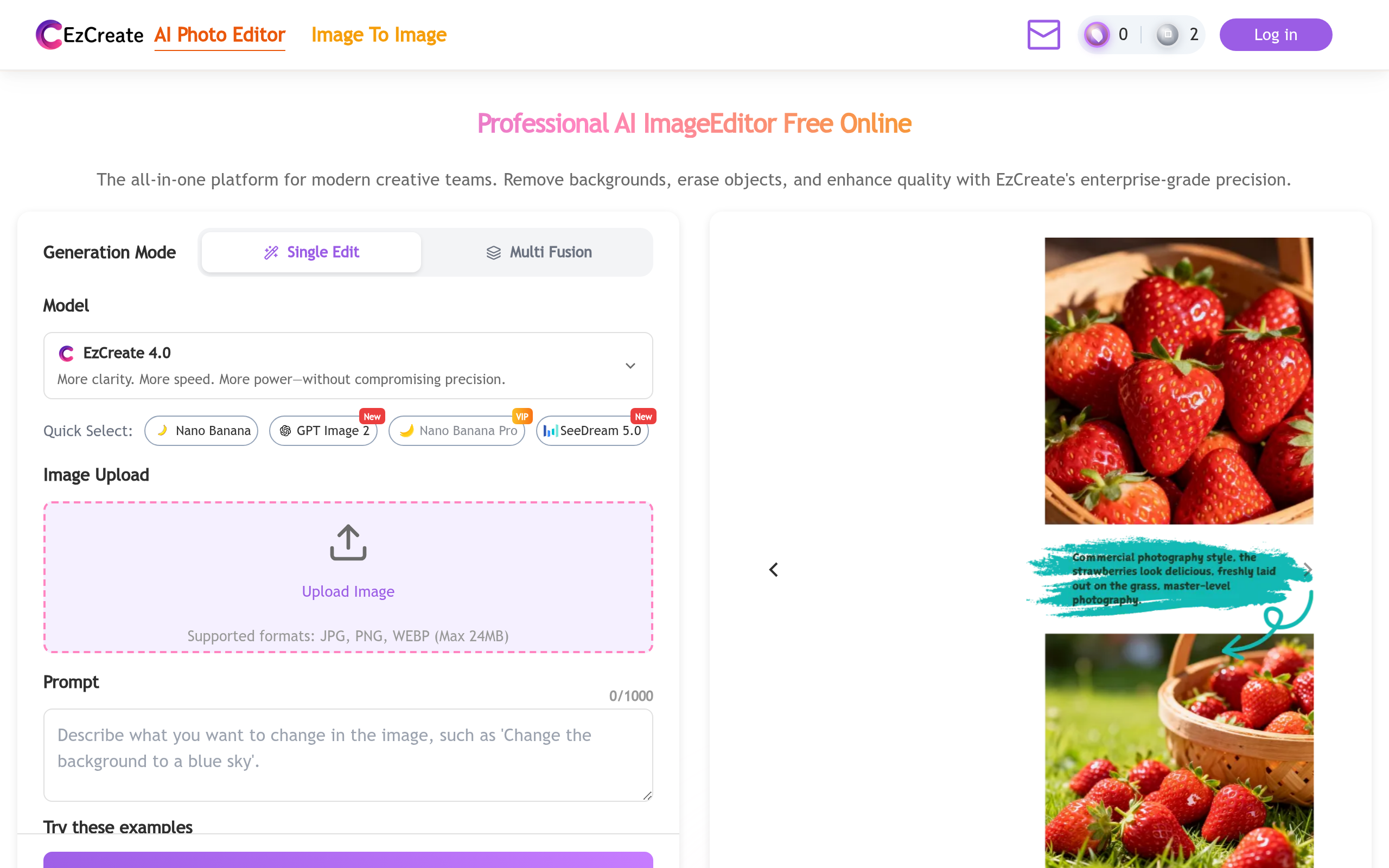 Free AI Photo Editor Online screenshot