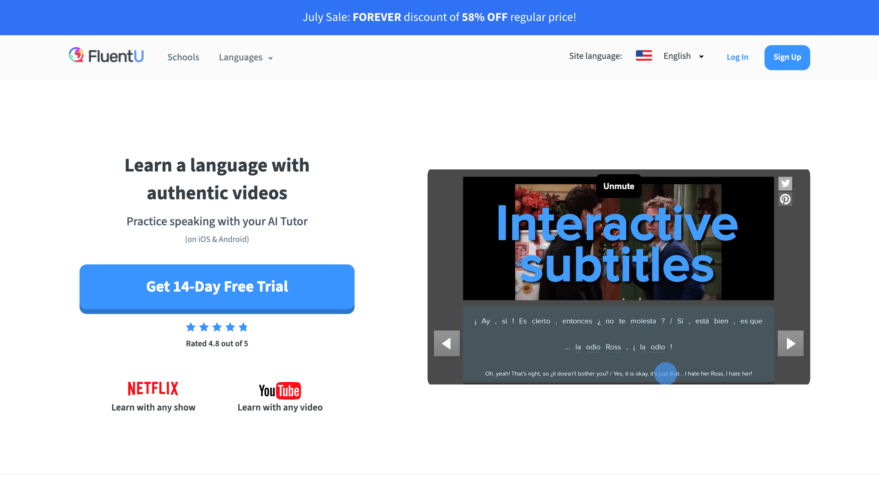 FluentU screenshot