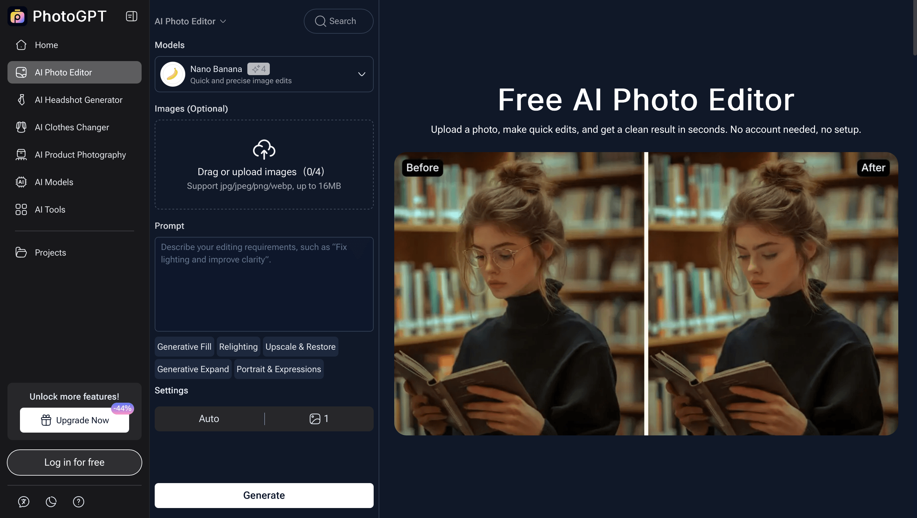 Free AI Photo Editor screenshot