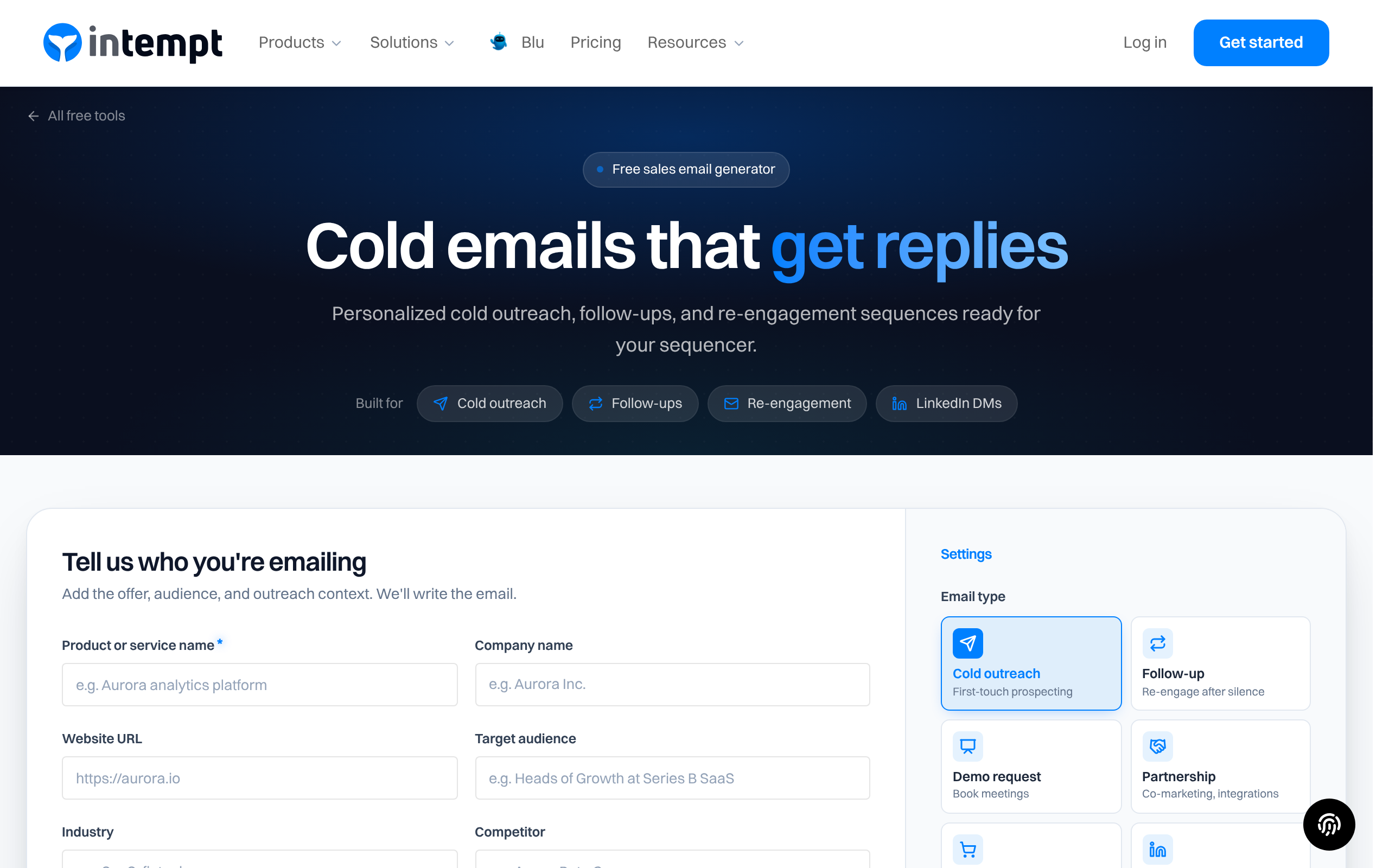 Free AI Sales Email Generator screenshot