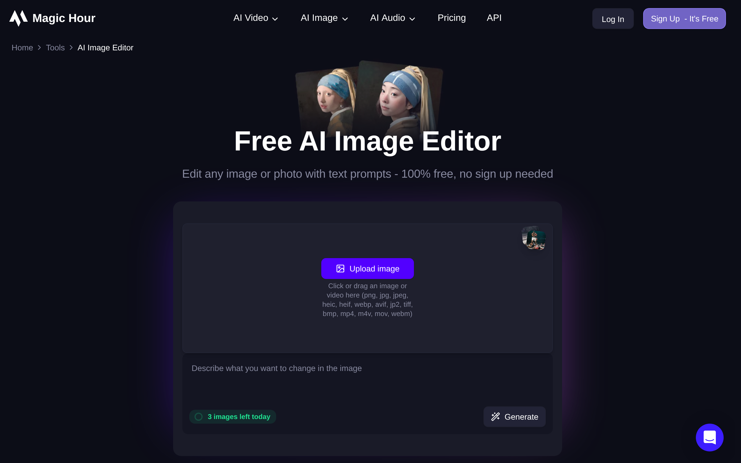 Magic Hour AI Image Editor screenshot