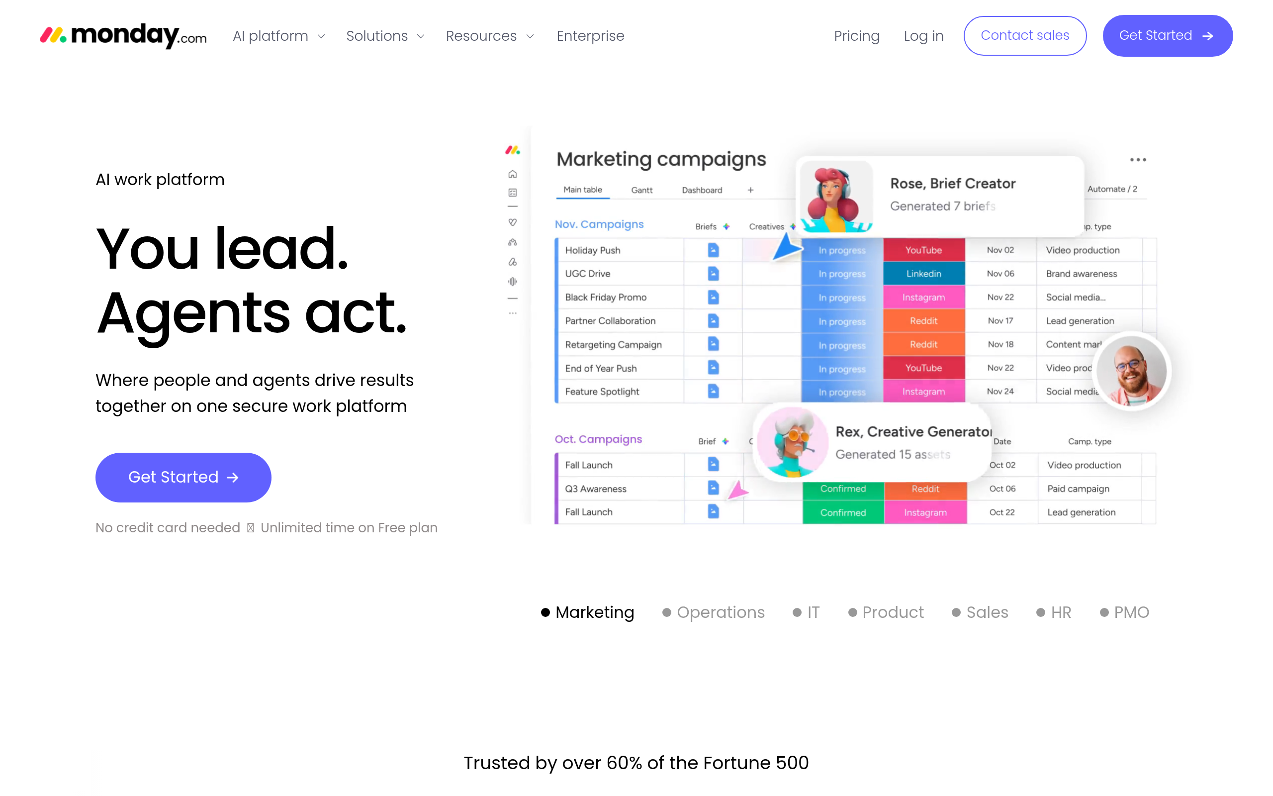 monday AI Work Platform screenshot