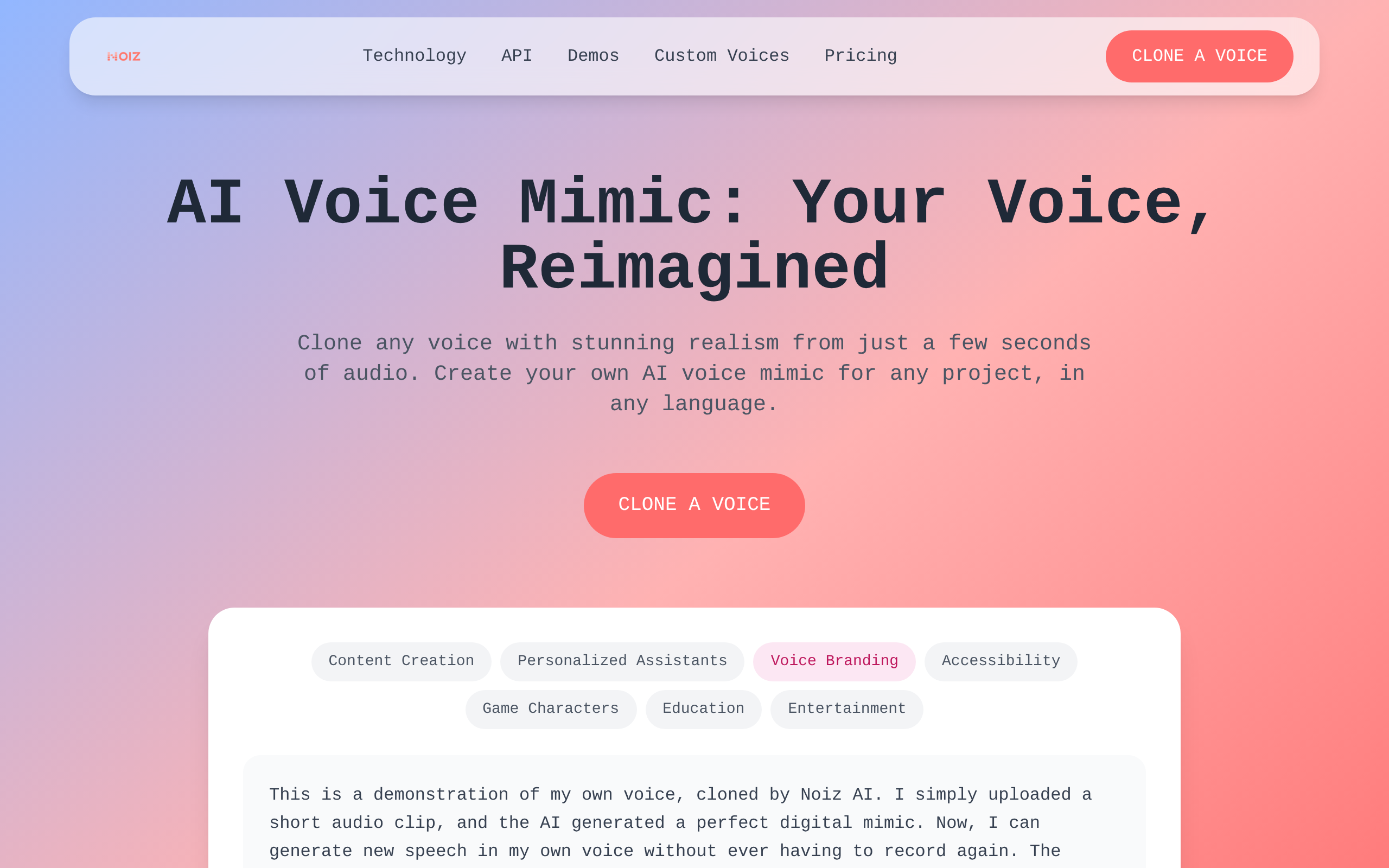 Noiz AI Voice Mimic & Cloning screenshot