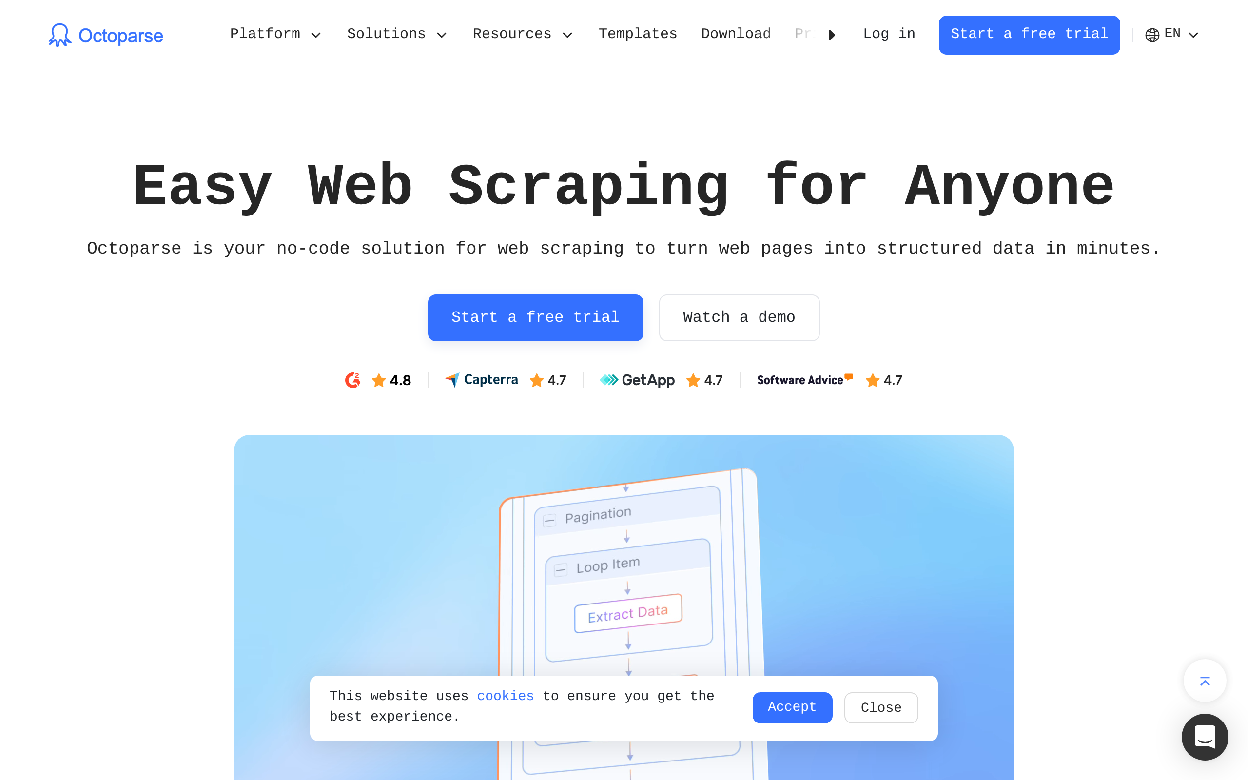 Octoparse screenshot