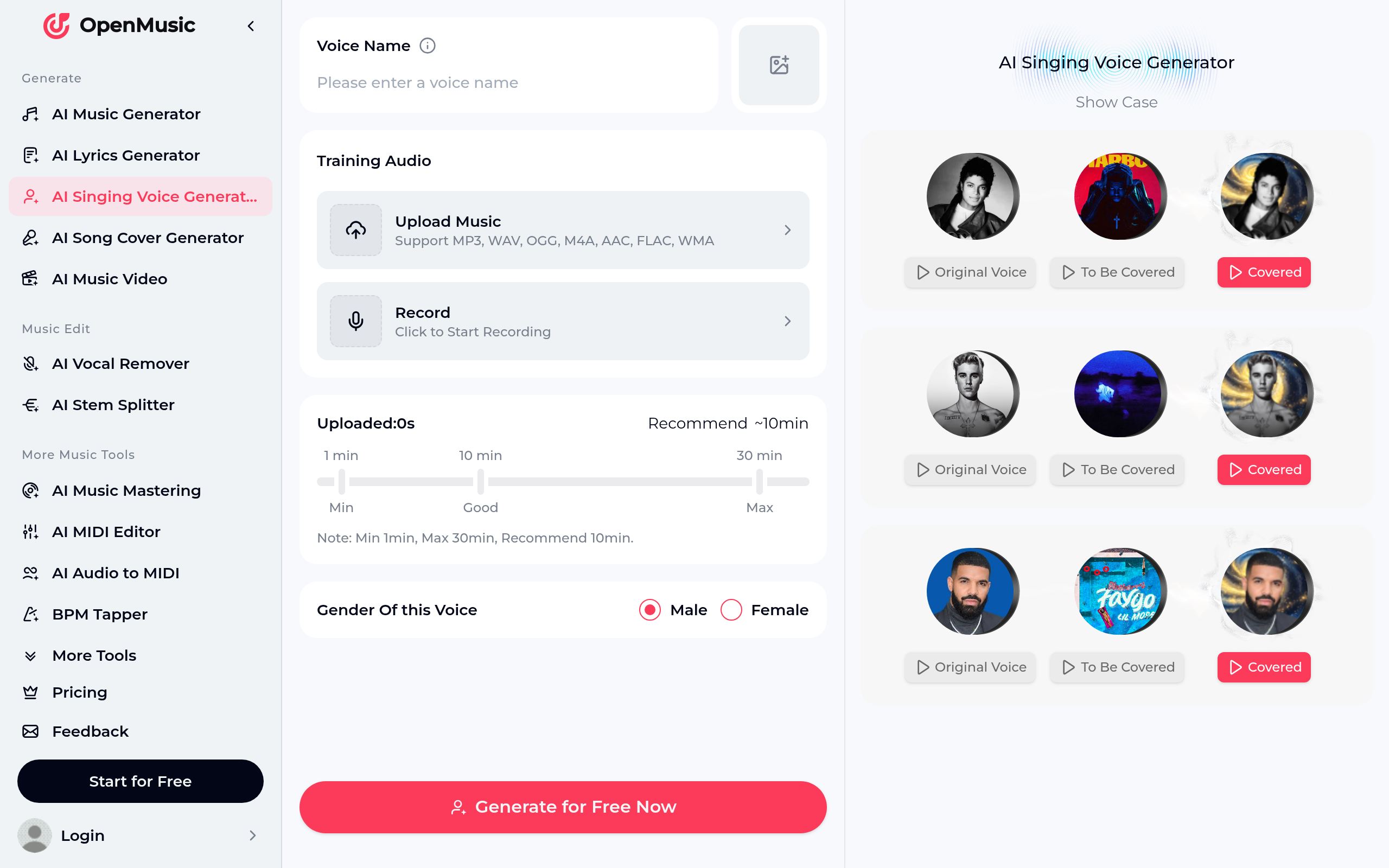 OpenMusic AI Singing Voice Generator
