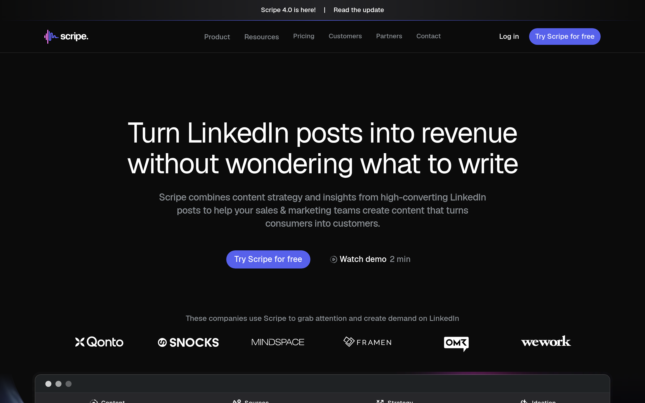 Scripe screenshot