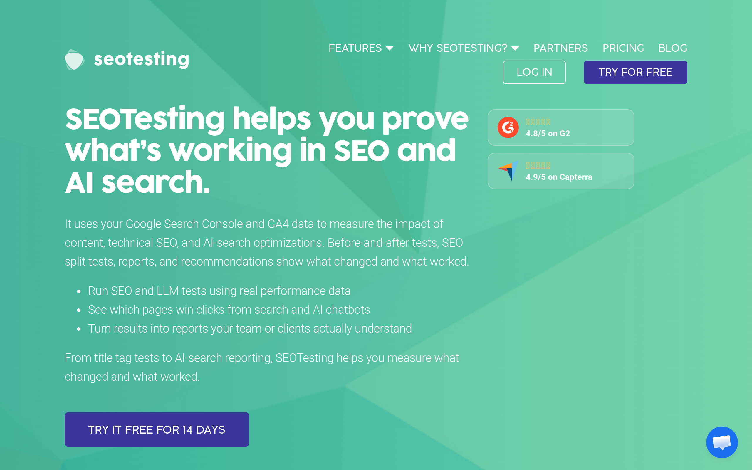 SEOTesting screenshot