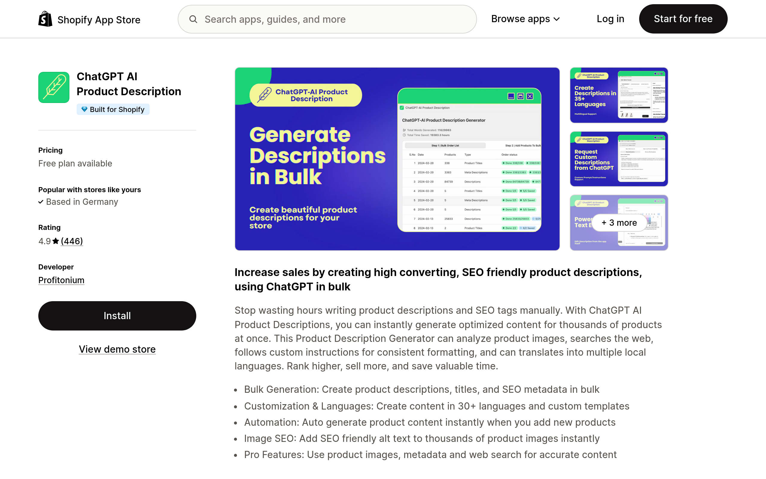 ChatGPT AI Product Description