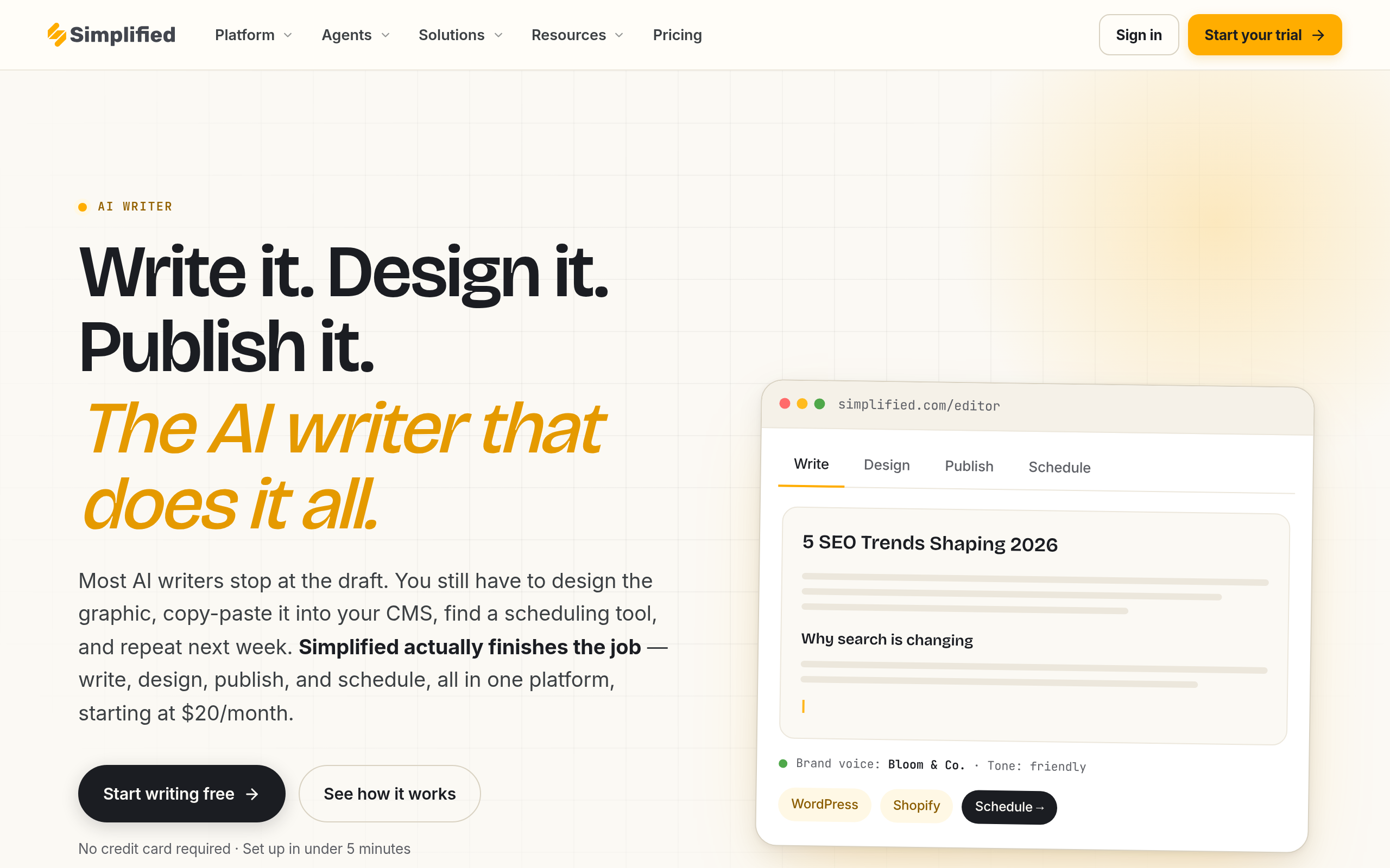 Simplified AI Writer