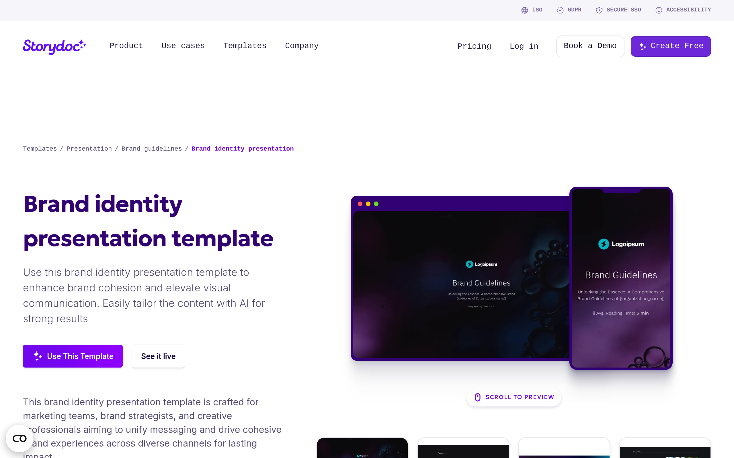 Brand identity presentation template (customize with AI) screenshot