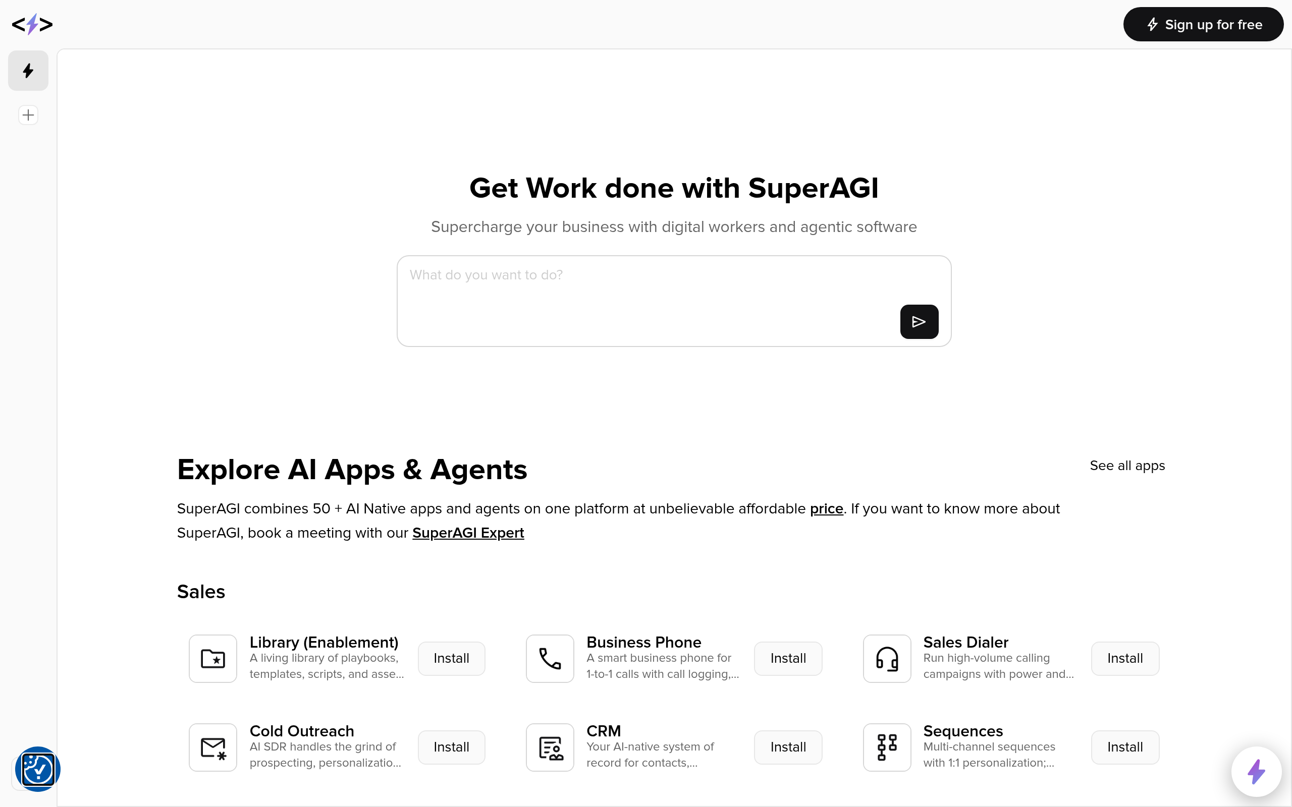 SuperAGI screenshot
