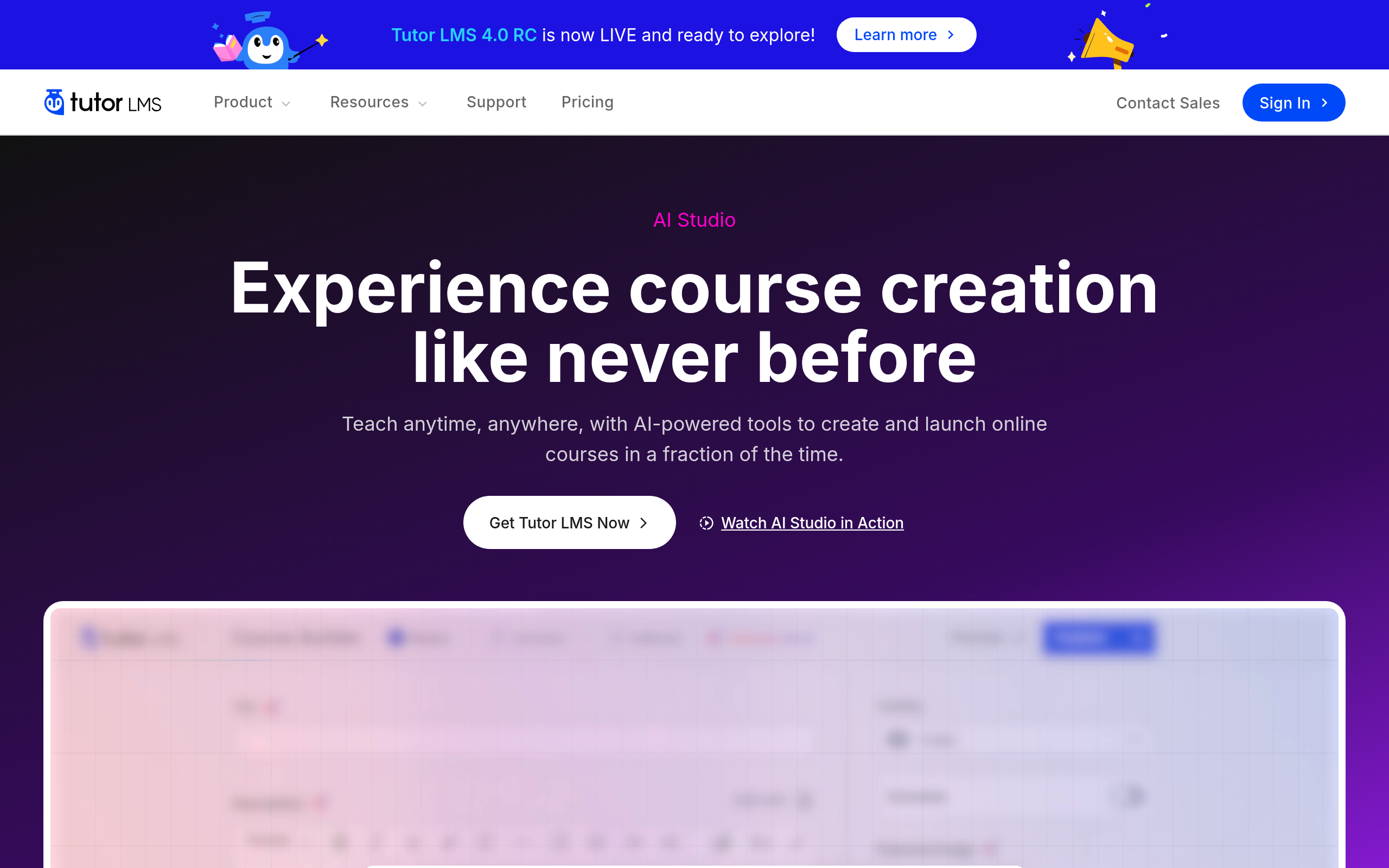 Tutor LMS AI Studio screenshot