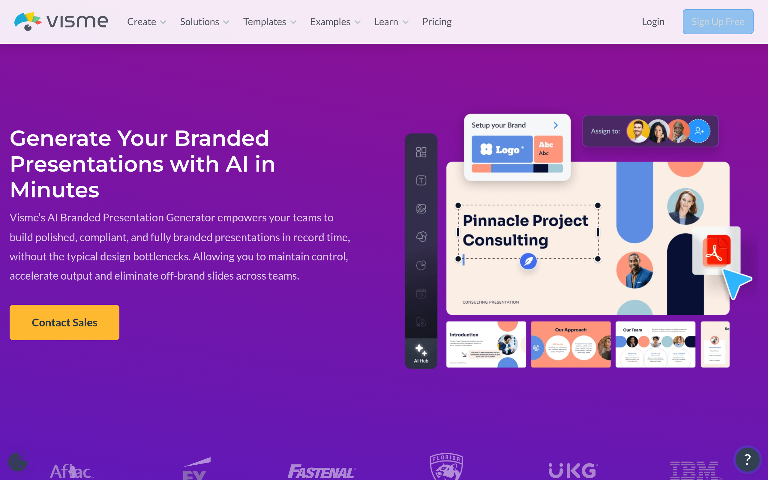 Visme AI Branded Presentation Generator