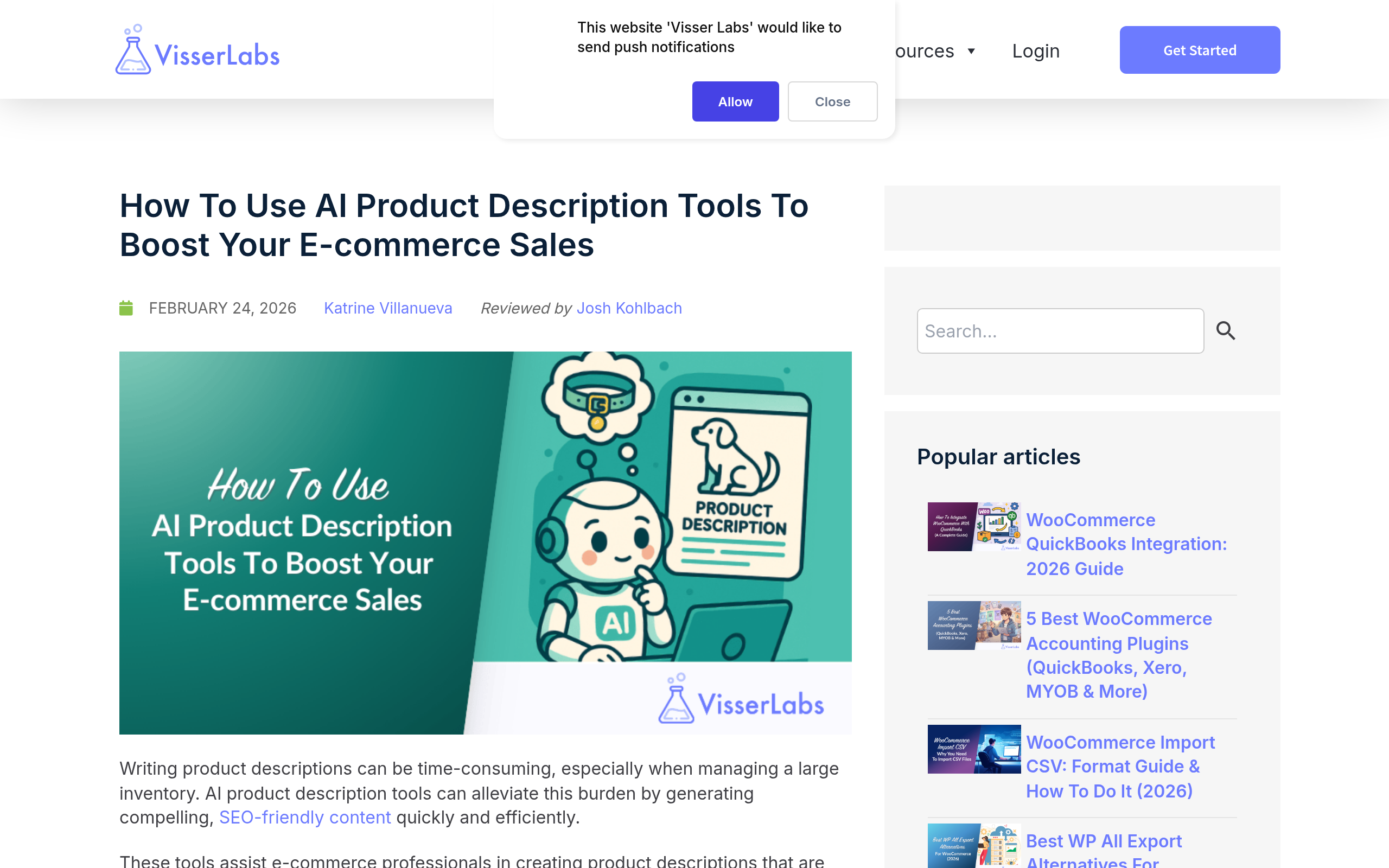 Visser Labs - WooCommerce Store Export and Product Import