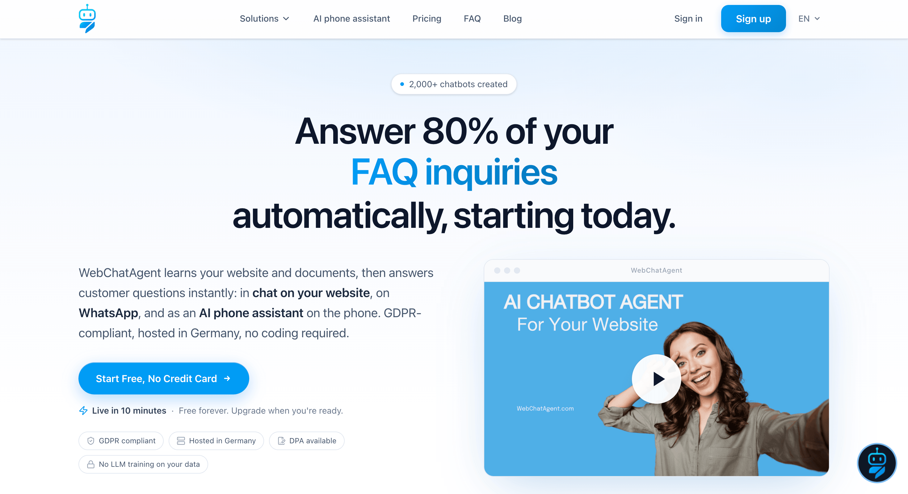 WebChatAgent screenshot