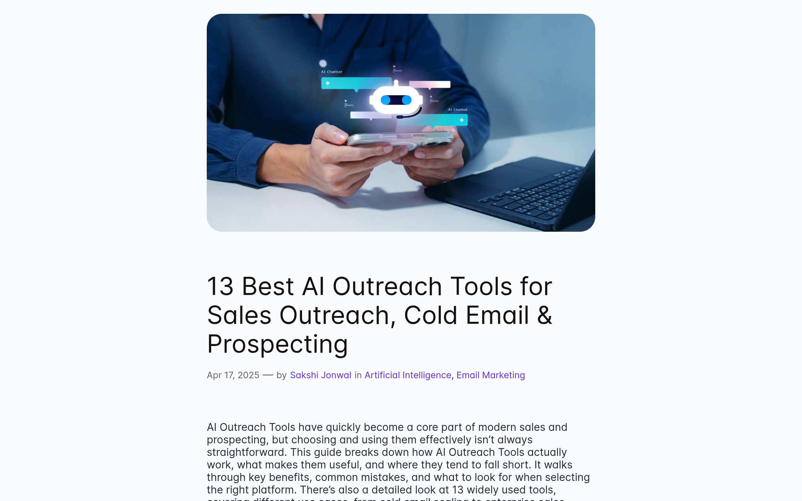 13 AI Outreach Tools for Sales, Cold Email & Prospecting