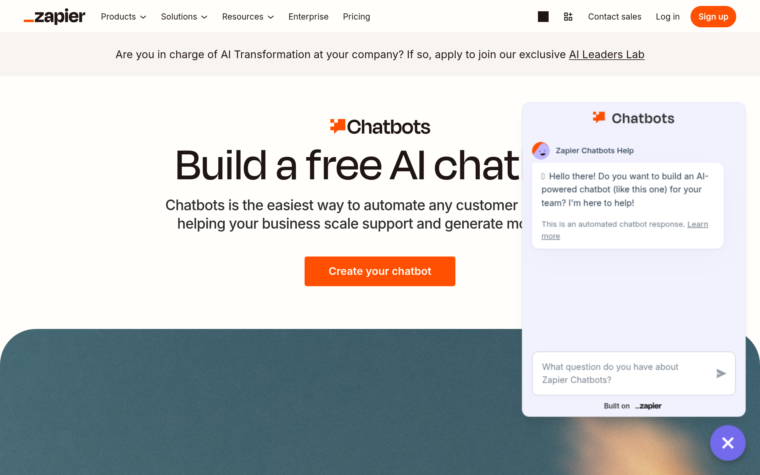 Build a free AI Chatbot on Zapier screenshot