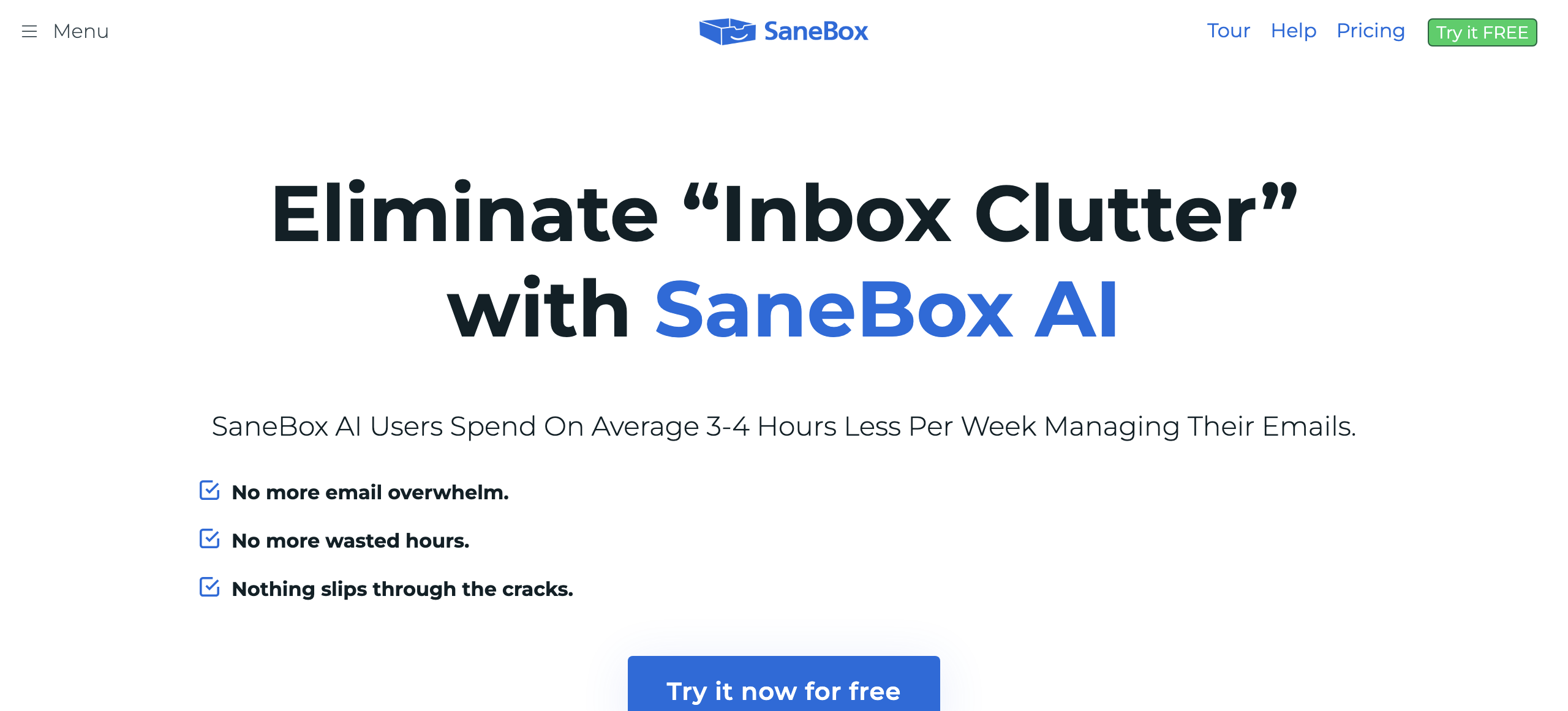 SaneBox - AI tool screenshot
